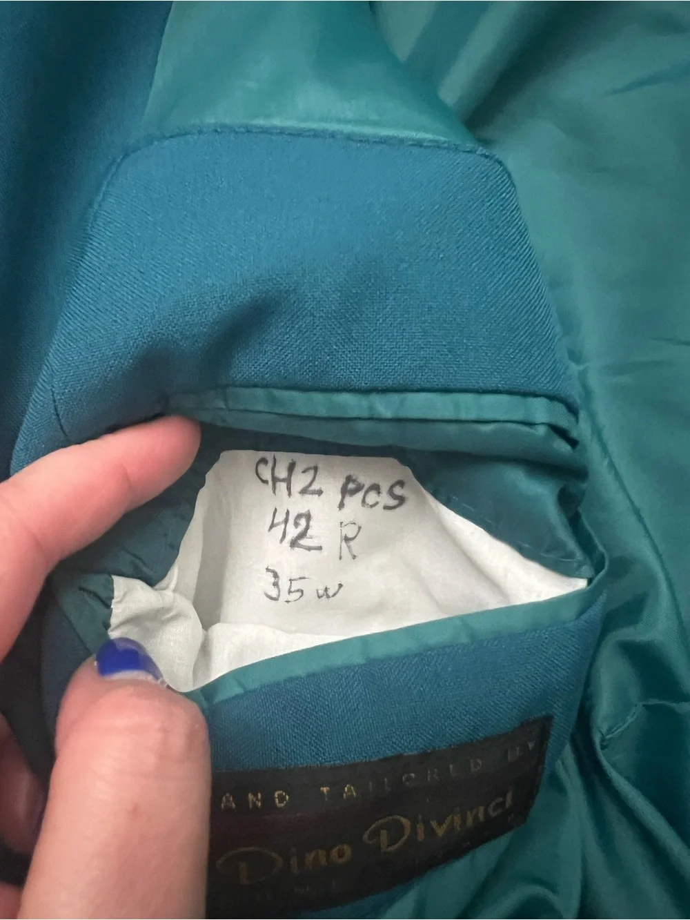 Men's Double-Breasted Teal Blazer